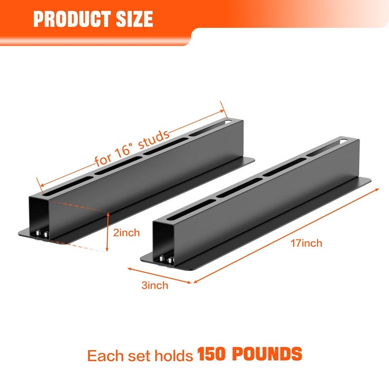 TORACK Garage 16" Studs Ceiling Storage Rack, Overhead Tote Storage Rail System Heavy Duty Adjustable Tote Slide for 5 Bins - Image 5